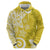 Polynesia Hoodie Yellow Tribal Turtle Floral Pattern