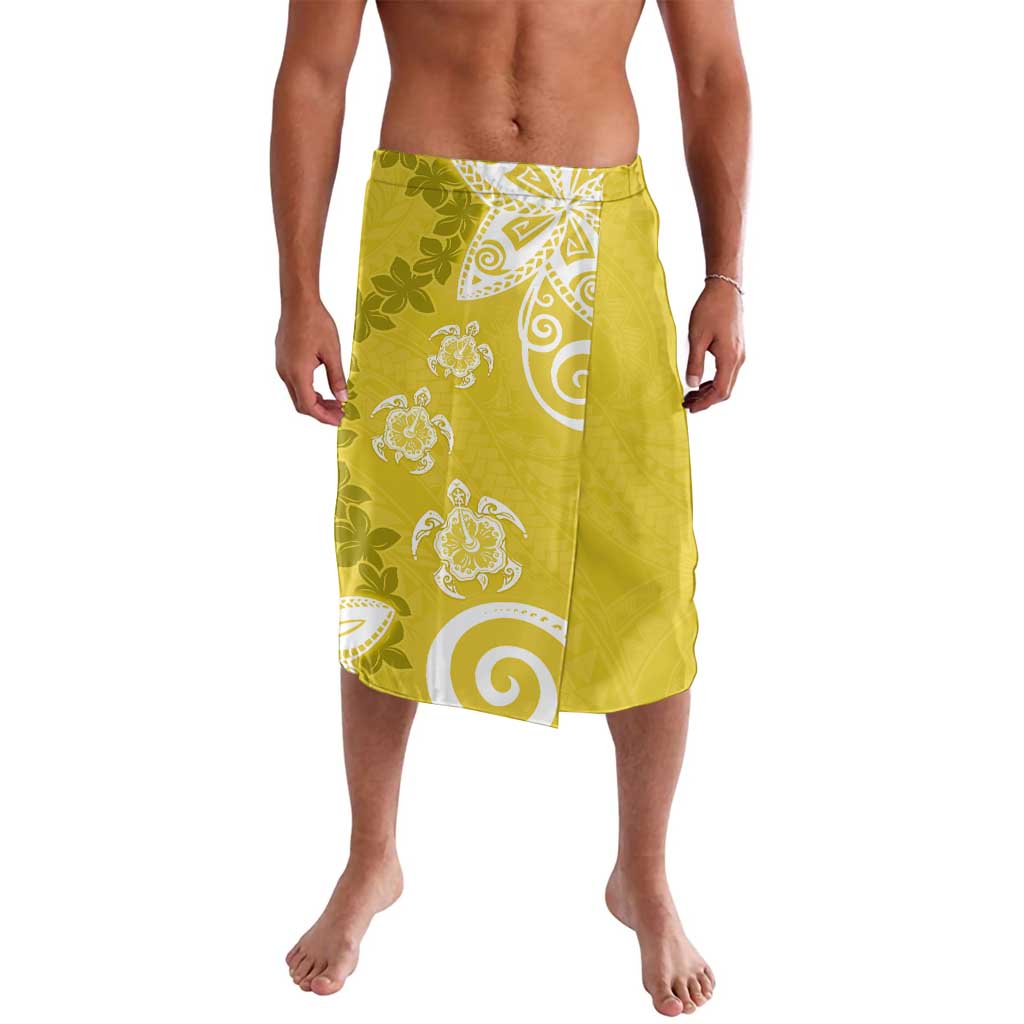 Polynesia Lavalava Yellow Tribal Turtle Floral Pattern