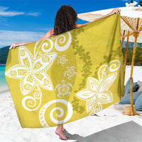 Polynesia Sarong Yellow Tribal Turtle Floral Pattern