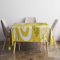 Polynesia Tablecloth Yellow Tribal Turtle Floral Pattern
