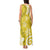 Polynesia Tank Maxi Dress Yellow Tribal Turtle Floral Pattern