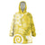 Polynesia Wearable Blanket Hoodie Yellow Tribal Turtle Floral Pattern