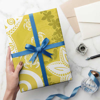 Polynesia Wrapping Paper Yellow Tribal Turtle Floral Pattern - Polynesian Pride