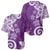 Polynesia Baseball Jersey Purple Tribal Turtle Floral Pattern