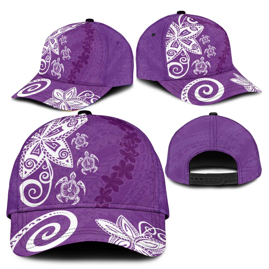 Polynesia Classic Cap Purple Tribal Turtle Floral Pattern - Polynesian Pride