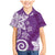 Polynesia Family Matching Mermaid Dress and Hawaiian Shirt Purple Tribal Turtle Floral Pattern