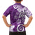 Polynesia Family Matching Off The Shoulder Long Sleeve Dress and Hawaiian Shirt Purple Tribal Turtle Floral Pattern