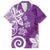 Polynesia Family Matching Off The Shoulder Long Sleeve Dress and Hawaiian Shirt Purple Tribal Turtle Floral Pattern