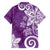 Polynesia Family Matching Short Sleeve Bodycon Dress and Hawaiian Shirt Purple Tribal Turtle Floral Pattern
