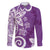 Polynesia Family Matching Short Sleeve Bodycon Dress and Hawaiian Shirt Purple Tribal Turtle Floral Pattern