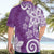 Polynesia Hawaiian Shirt Purple Tribal Turtle Floral Pattern