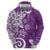 Polynesia Hoodie Purple Tribal Turtle Floral Pattern