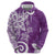 Polynesia Hoodie Purple Tribal Turtle Floral Pattern