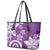 Polynesia Leather Tote Bag Purple Tribal Turtle Floral Pattern