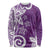 Polynesia Long Sleeve Shirt Purple Tribal Turtle Floral Pattern