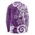 Polynesia Long Sleeve Shirt Purple Tribal Turtle Floral Pattern