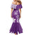 Polynesia Mermaid Dress Purple Tribal Turtle Floral Pattern