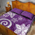 Polynesia Quilt Bed Set Purple Tribal Turtle Floral Pattern