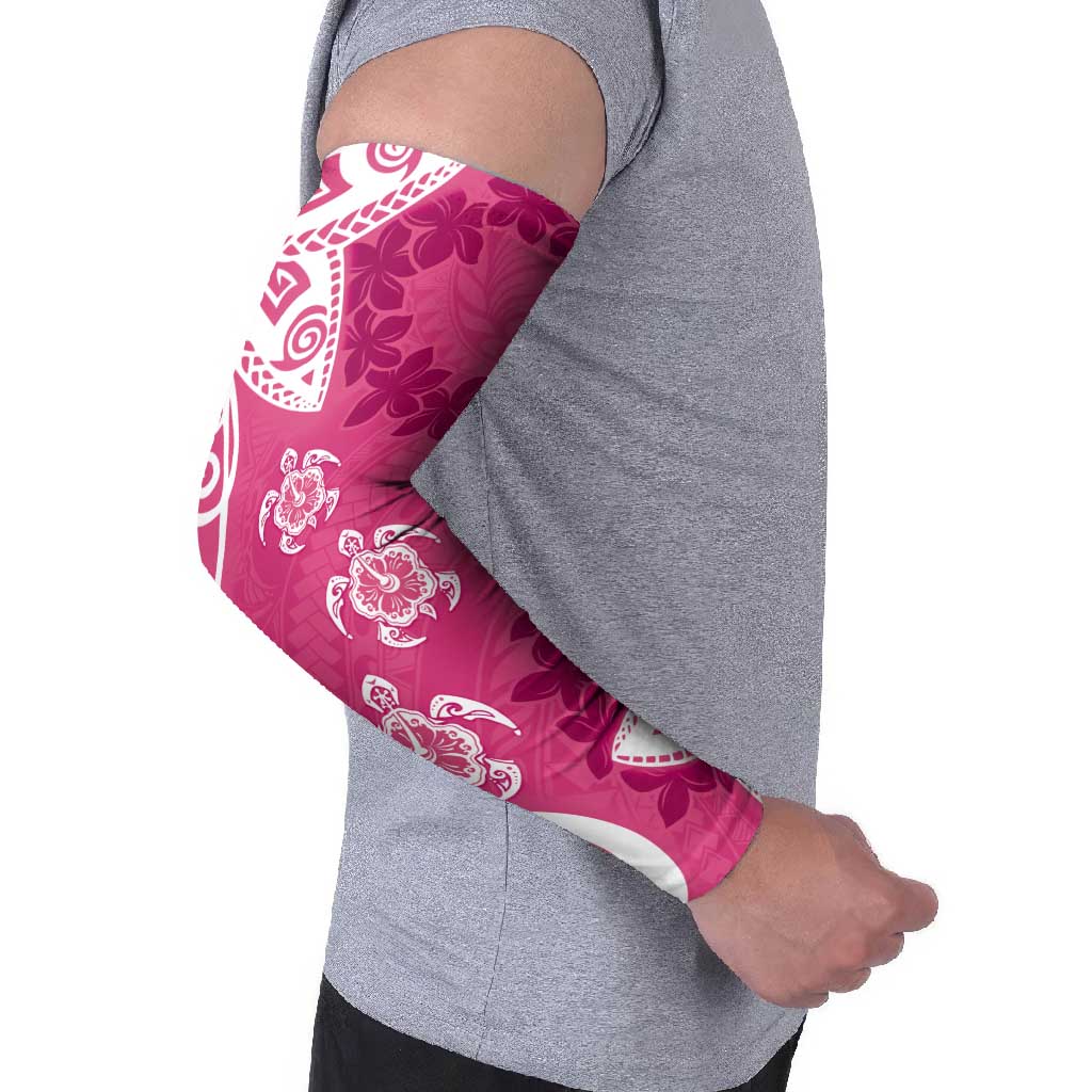 Polynesia Arm Sleeves Pink Tribal Turtle Floral Pattern - Polynesian Pride