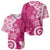 Polynesia Baseball Jersey Pink Tribal Turtle Floral Pattern