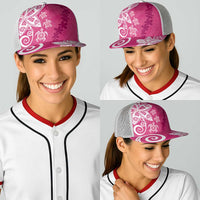 Polynesia Baseball Net Cap Pink Tribal Turtle Floral Pattern - Polynesian Pride