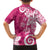 Polynesia Family Matching Short Sleeve Bodycon Dress and Hawaiian Shirt Pink Tribal Turtle Floral Pattern