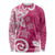 Polynesia Long Sleeve Shirt Pink Tribal Turtle Floral Pattern