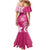 Polynesia Mermaid Dress Pink Tribal Turtle Floral Pattern