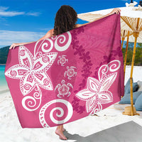 Polynesia Sarong Pink Tribal Turtle Floral Pattern