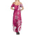 Polynesia Summer Maxi Dress Pink Tribal Turtle Floral Pattern