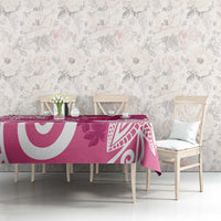 Polynesia Tablecloth Pink Tribal Turtle Floral Pattern