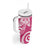 Polynesia Tumbler With Handle Pink Tribal Turtle Floral Pattern