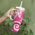 Polynesia Tumbler With Handle Pink Tribal Turtle Floral Pattern