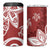 Polynesia 4 in 1 Can Cooler Tumbler Red Tribal Turtle Floral Pattern