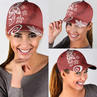 Polynesia Classic Cap Red Tribal Turtle Floral Pattern - Polynesian Pride