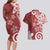 Polynesia Couples Matching Long Sleeve Bodycon Dress and Hawaiian Shirt Red Tribal Turtle Floral Pattern