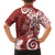 Polynesia Family Matching Short Sleeve Bodycon Dress and Hawaiian Shirt Red Tribal Turtle Floral Pattern