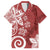 Polynesia Family Matching Short Sleeve Bodycon Dress and Hawaiian Shirt Red Tribal Turtle Floral Pattern