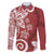 Polynesia Family Matching Short Sleeve Bodycon Dress and Hawaiian Shirt Red Tribal Turtle Floral Pattern
