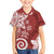 Polynesia Family Matching Short Sleeve Bodycon Dress and Hawaiian Shirt Red Tribal Turtle Floral Pattern