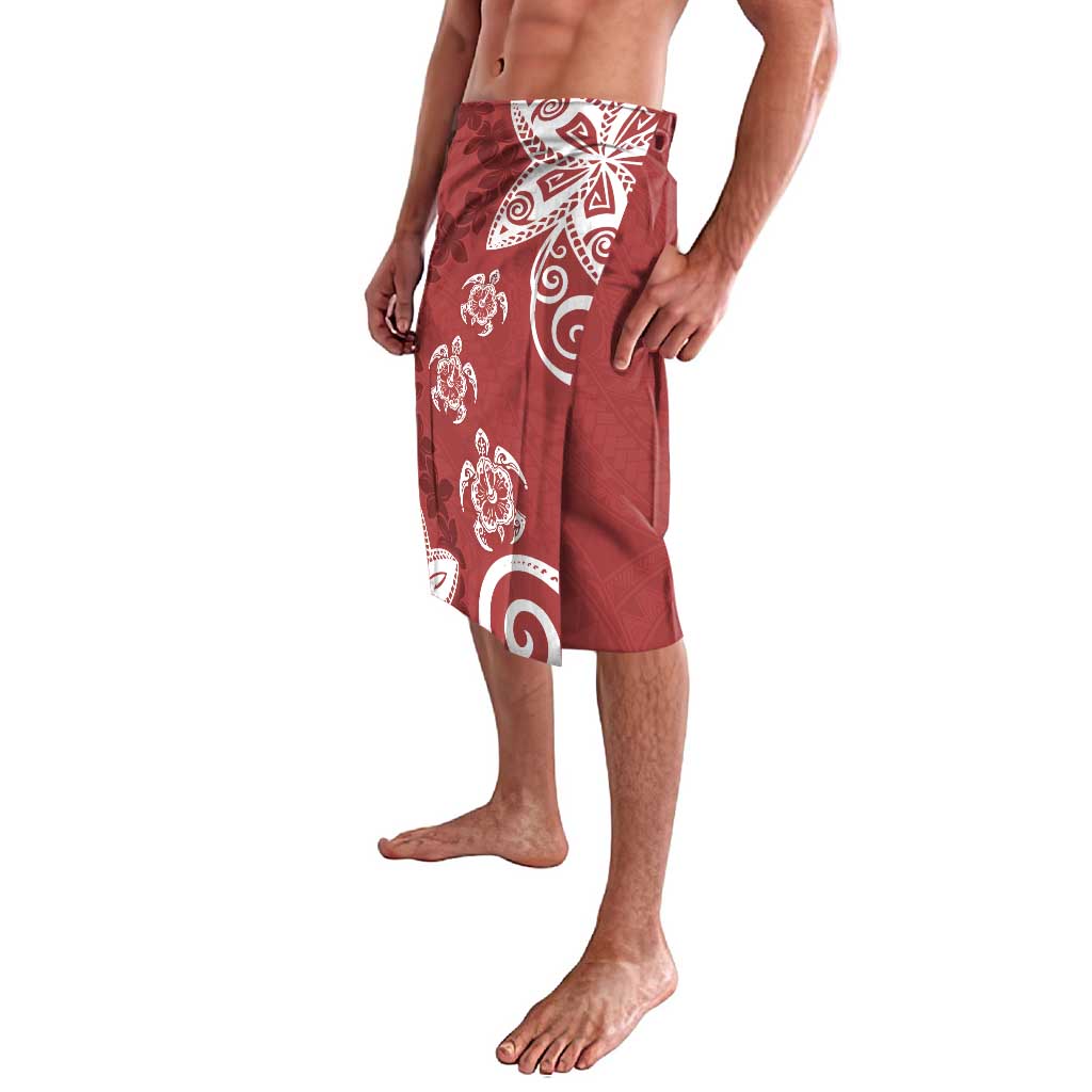 Polynesia Lavalava Red Tribal Turtle Floral Pattern LT05 - Polynesian Pride