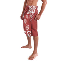 Polynesia Lavalava Red Tribal Turtle Floral Pattern LT05 - Polynesian Pride