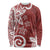 Polynesia Long Sleeve Shirt Red Tribal Turtle Floral Pattern