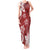 Polynesia Tank Maxi Dress Red Tribal Turtle Floral Pattern