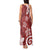 Polynesia Tank Maxi Dress Red Tribal Turtle Floral Pattern