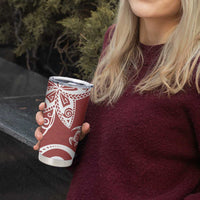 Polynesia Tumbler Cup Red Tribal Turtle Floral Pattern