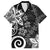 Polynesia Family Matching Short Sleeve Bodycon Dress and Hawaiian Shirt Black Tribal Turtle Floral Pattern