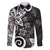 Polynesia Family Matching Short Sleeve Bodycon Dress and Hawaiian Shirt Black Tribal Turtle Floral Pattern
