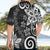 Polynesia Hawaiian Shirt Black Tribal Turtle Floral Pattern