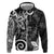 Polynesia Hoodie Black Tribal Turtle Floral Pattern